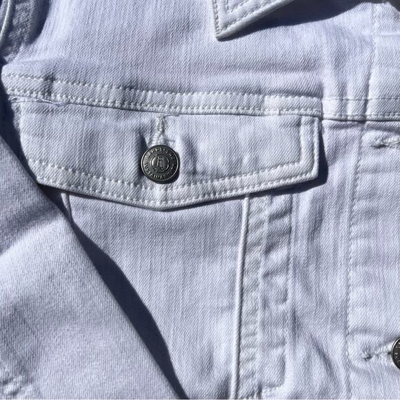Lands’ End Denim Jacket White Preppy Classic Jean Jacket Women’s Size Large NWT - Picture 5 of 8